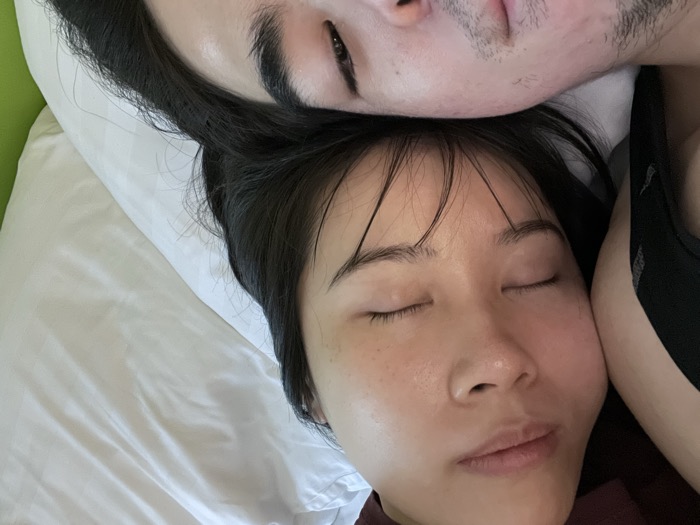 在香港拍攝的兩人生活照片